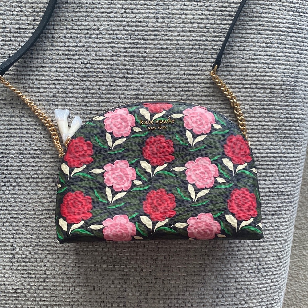 Morgan Rose Garden Double Zip Dome Crossbody